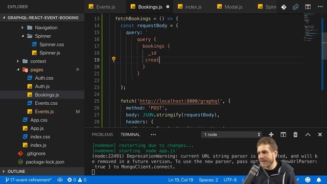 #18 Bookings | Build a Complete App with GraphQL, Node.js, MongoDB and React.js