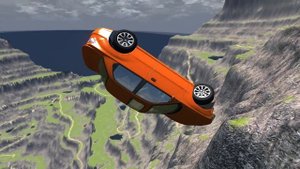 BeamNG drive - Leap Of Death Car Jumps & Falls Into Red water & Green Slime Pit