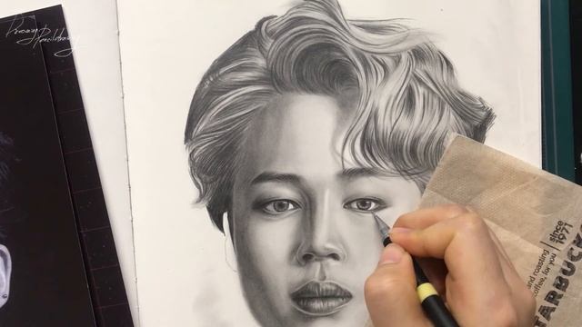 5th BTS JIMIN fanart drawing / 방탄소년단 지민(박지민) 팬아트 그리기 / dreaming_pencildrawing смотреть онлайн