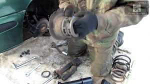 Замена передних стоек и опорных подшипников Рено Меган