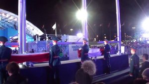 Вынос флагов на церемонии награждения Сочи-2014