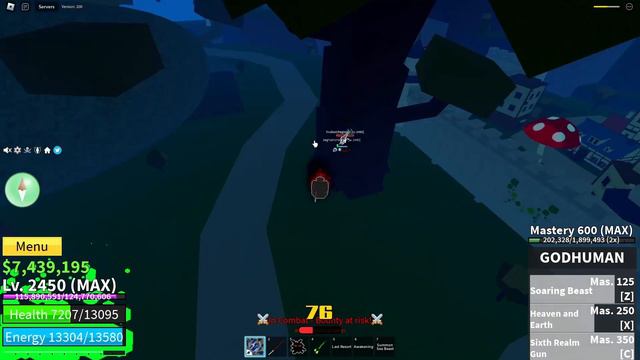 『 Rengoku + God Human』Rengoku + Dark [ 30m Bounty Hunt ] [ Bloxfruit ] [ Roblox ]