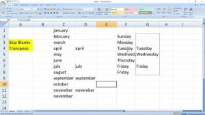 How to use Skip Banks & Transpose in excel | Skip Banks and Transpose in excel - Hindi