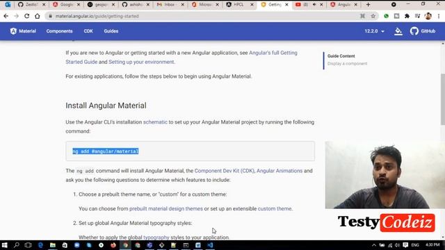 Angular material tutorial for beginners, Angular tutorials, Angular material with Testycodeiz