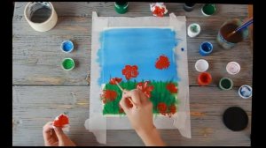 Рисуем с детьми. Гуашь, маки.