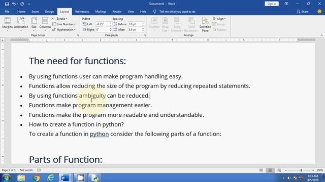Computer Science with Python class 12 | Working with functions - I | 2020