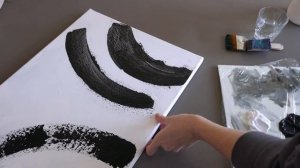 2 COLORS Black and white Abstract Easy Painting for Beginners Простая черно белая абстракция акрило