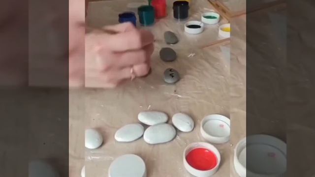 Игра "Крестики Нолики" своими руками из камней.