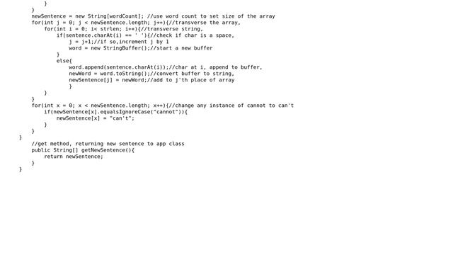Splitting a String into words and add to an array, Only using StringBuffer and String Array смотреть онлайн