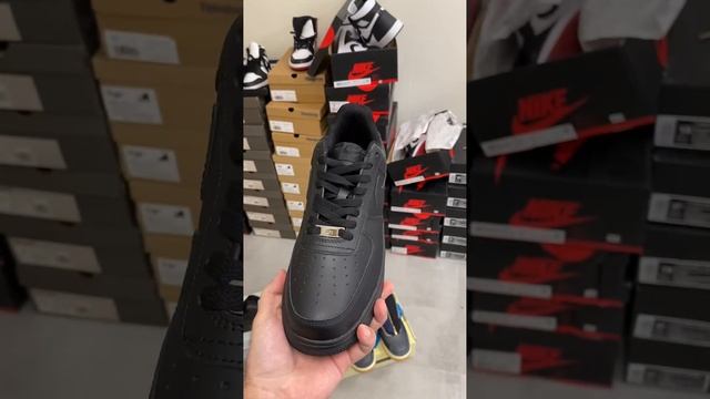 кроссовки Nike Air Force 1 low черные смотреть онлайн