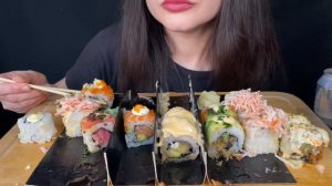 ASMR SUSHI & SASHIMI PLATTER MUKBANG (No Talking) EATING SOUNDS