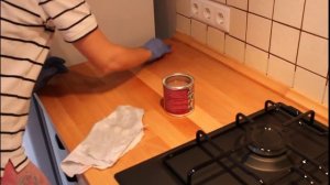 Обработка деревянной столешницы маслом Biofa. Видео-урок. Защита дерева маслом и воском. Инструкция