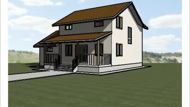 Проект каркасного дома с мансардой и гаражом КД-12 9,1х12 м. смотреть онлайн