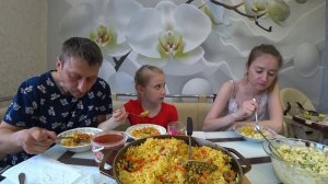 мукбанг НАСТОЯЩИЙ ПЛОВ ОТ НАСТЁНКИ / ВКУСНАЯ еда | MUKBANG HOMEMADE PILAF #мукбанг