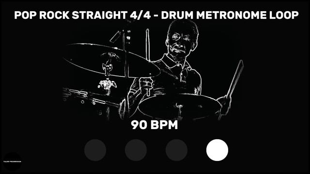 Pop Rock Straight 4/4 | Drum Metronome Loop | 90 BPM смотреть онлайн