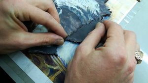 Флорентийская мозаика. Котёнок.