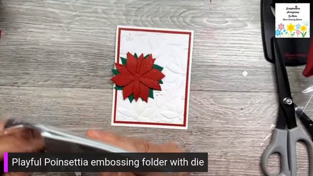 Simon Hurley Playful Poinsettias 3D embossing folder смотреть онлайн