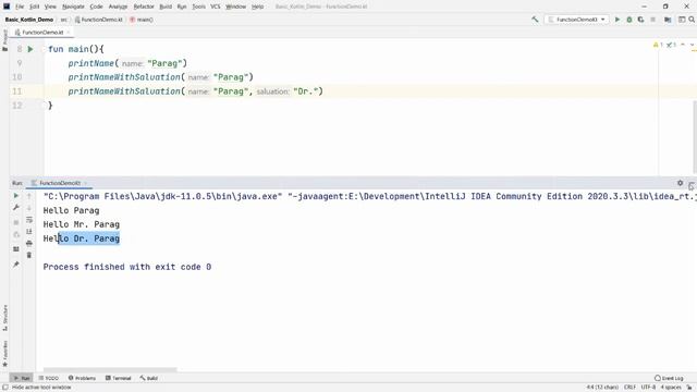 Kotlin Basics - Functions with Default Parameter and Named Argument