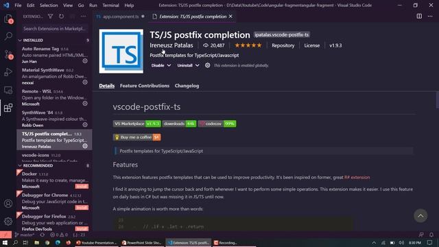 Visual Studio Code - Postfix JS/TS Completion