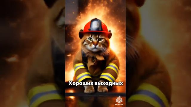 ♥️ Коты-пожарные МЧС России желают хороших выходных #Хороших_выходных #МЧСКубань #КотыПожарные