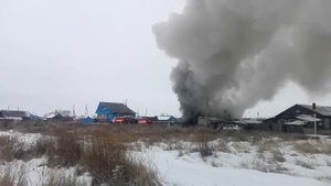 Сильнейший пожар Черлак Омская область