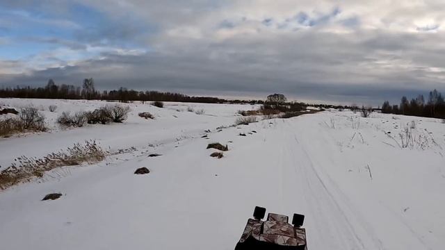Погоня за косулями, прогулка по берегу реки на мотобуксировщике Baltmotors snowdog. смотреть онлайн