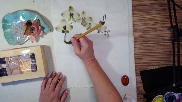 Фаленопсис японской кистью )))Завораживает! смотреть онлайн