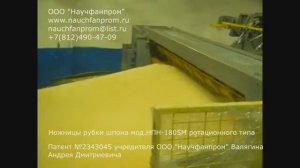 ООО "Научфанпром".Ножницы рубки шпона мод.НПН-1805М ротационного типа