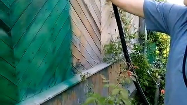 ПОКРАСКА ДАЧНОГО ДОМА КРАСКОПУЛЬТОМ