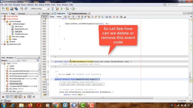 How to remove the event in java Netbeans смотреть онлайн