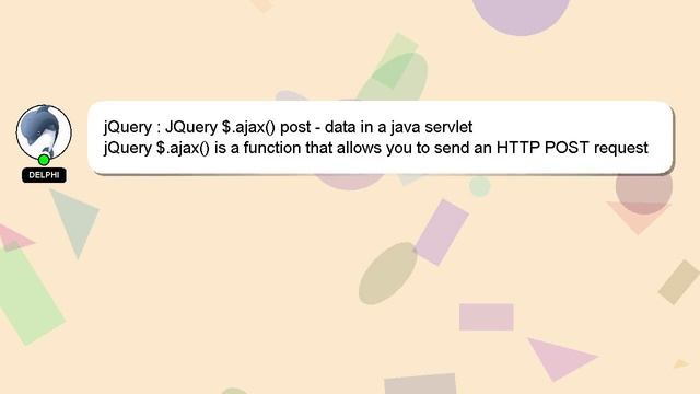 jQuery : JQuery $.ajax() post - data in a java servlet смотреть онлайн