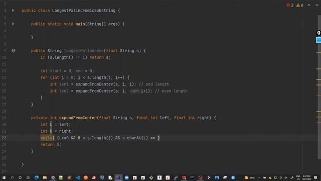 54 - Longest Palindromic Substring - Final DP solution in Java