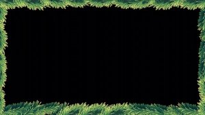 Футаж Рамка Новогодние ёлочные ветки (альфа канал)