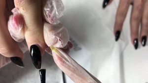 Коррекция нарощенных ногтей гелем. Смена формы на балерину