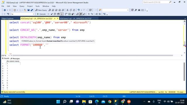 Functions in sql server