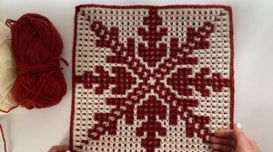 Мозаика крючком с нуля. Урок 13. Вафельная снежинка