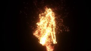 [Футаж] Танцующий силуэт из частиц