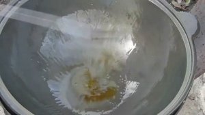 Обжиг нового чугунного казана.