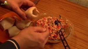 Как сделать фаршированный кальмар по Дюкану How to make stuffed squid by Dukan