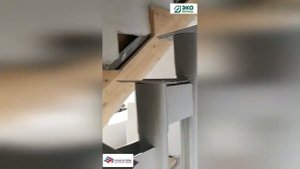 Русская лестница. Монтаж каркаса модульной П-образной лестницы.