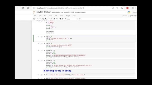 Strings in Python-2 (slicing, concatenation and other operations)