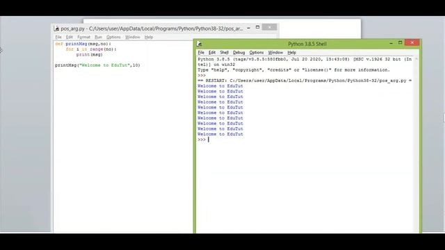 Positional And Keyword Arguments | Python Programming Language | EduTut | Learn Easily in Tamil