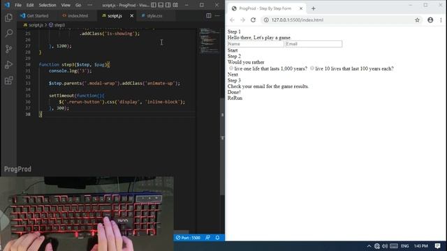 ASMR Programming - Step By Step Form using Html CSS and Javascript - No Talking