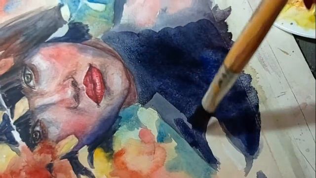 Акварельный портрет/ Яркий портрет девушки/ Осенний портрет/ Speedpaint/ Portrait смотреть онлайн