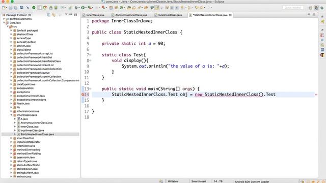Static Nested Inner Class In Java смотреть онлайн