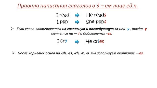 Present Simple Affirmative & Окончания - s/-es смотреть онлайн