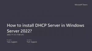 How to install DHCP Server in Windows Server 2022?