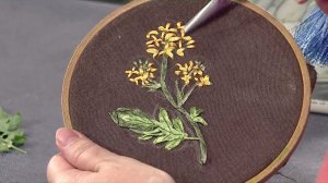 Вышивка растений. Ручная работа