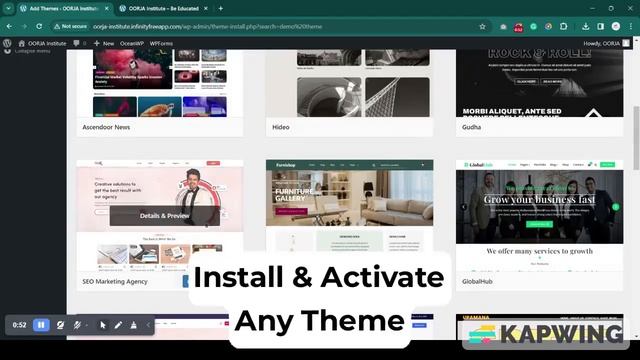 How to Install Theme on WordPress | OORJA Institute