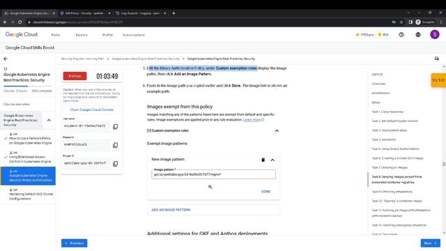 GCP Google Kubernetes Engine Security Binary Authorization GSP479